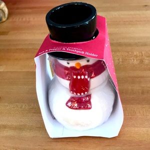 Hallmark Snowman Salt & Pepper/Toothpick Holder
